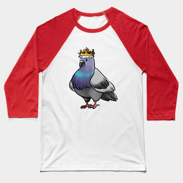 King Pigeon Baseball T-Shirt by angeliraferart